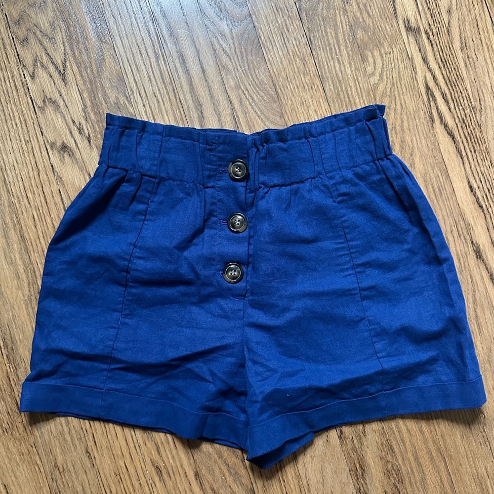Sezane Blue Summer Shorts